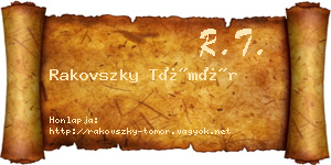 Rakovszky Tömör névjegykártya